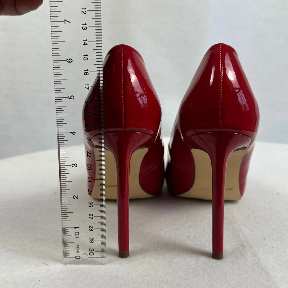 Fashion Nova Red Patent Stiletto‎ Pointed Toe High Heel Pumps Womens 7.5 Glam